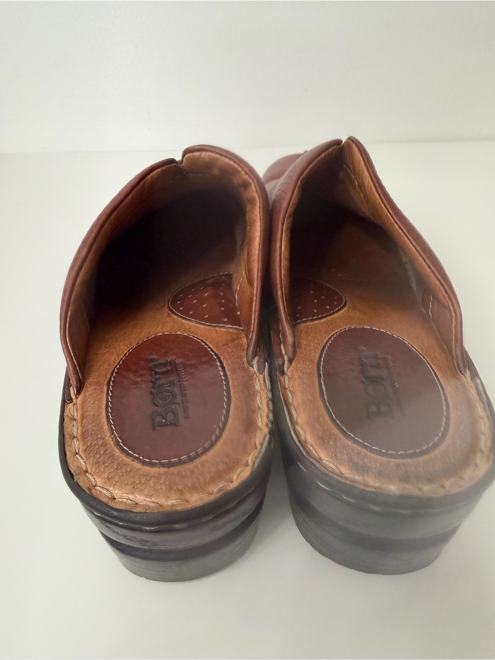 Born Brown Leather Slip-On Clog Size 9 - Picture 6 of 14